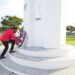 President Irfaan Ali laying a wreath at the Enmore Martyrs Monument- June 16, 2025