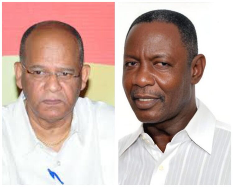 L-R PPP-nominated GECOM Commissioner Clement Rohee and Veteran Trade Unionist Lincoln Lewis