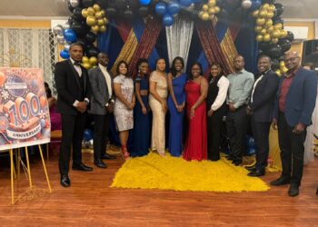 A few members of the club at an event hosted with other clubs in Guyana to celebrate the 100th Anniversary of Toastmasters in 2024