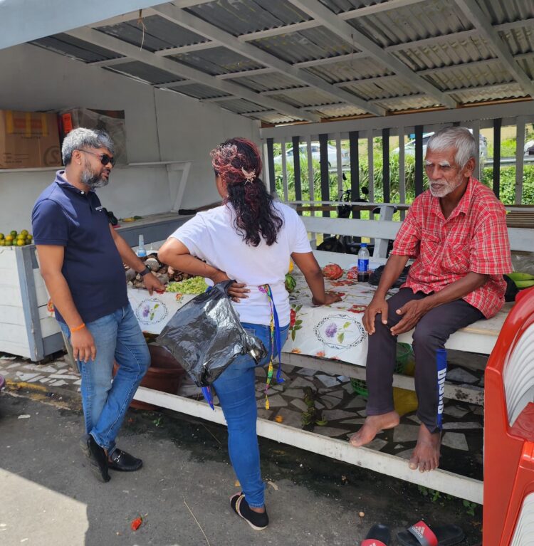Former Mayor of Georgetown, Pt. Ubraj Narine, grassroots outreach in Skeldon Market in Corentyne,  Berbice