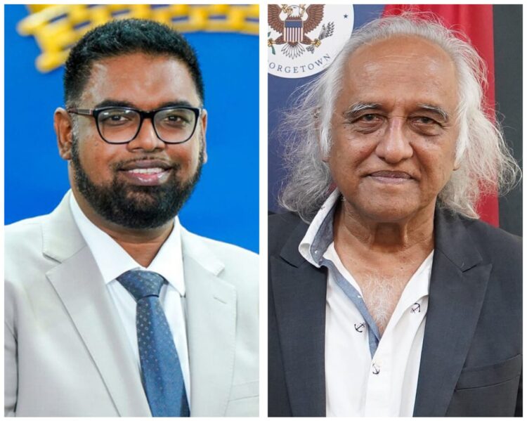 L-R President Irfaan Ali and Attorney-at-Law Christopher Ram