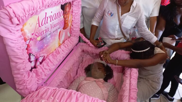 11-Y-O Adriana Younge laying in the casket