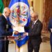 Jamaica’s Ambassador to the United States and Permanent Rep to the OAS, Major Gen. (Rtd) Anthony Anderson presents his credentials to the Secretary General of the OAS, H. E. Albert Ramdin on June 18. At left is Assistant Secretary General , Amb Nestor Mendez. | Derrick Scott Photo.