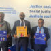 from left CAGI’s CEO, Charles Ogle; Chief Labour Officer, Dhaneshwar Deonarine, 
and GAWU’s President, Seepaul Narine at the 113th ILC in Geneva, Switzerland