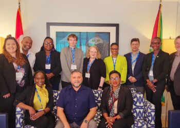 High Commissioner Sigouin with members of the delegation that visited Guyana.