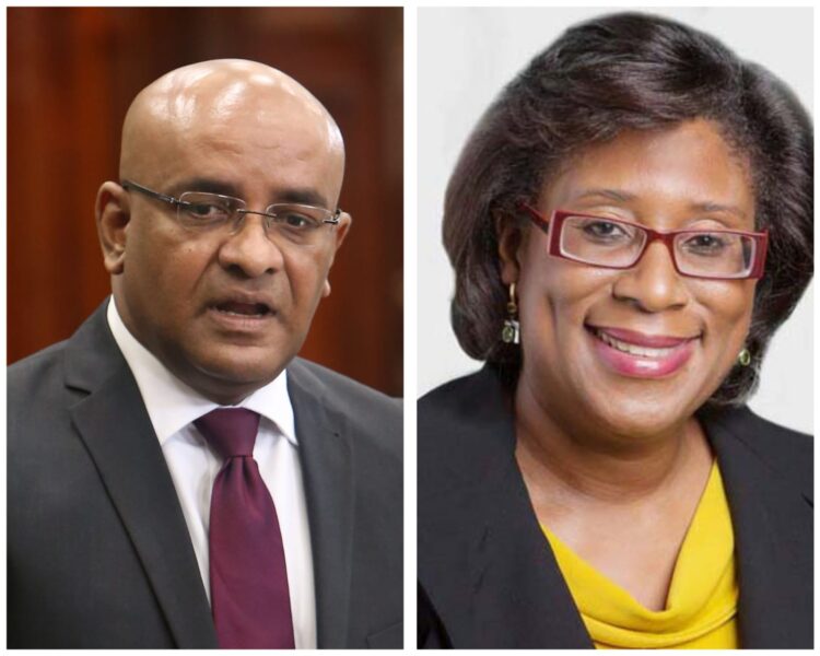 L-R Vice President Bharrat Jagdeo and Cathy Hughes M.P