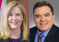 This combo from photos provided by Minnesota Legislature shows Rep. Melissa Hortman, left, and Sen. John Hoffman. Hortman, a former state House speaker, and her husband, Mark, were shot and killed at their home early Saturday, officials said. In a separate incident Hoffman and his wife were shot and wounded at their home.
Minnesota Legislature/AP