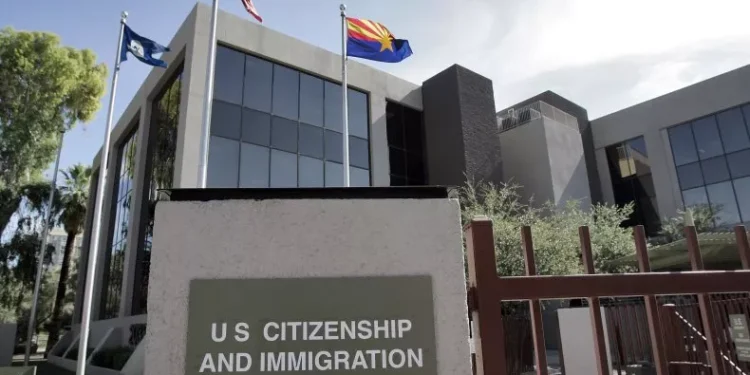 File photo of a U.S. Citizenship and Immigration Services building in Phoenix, Arizona. Matt York/AP