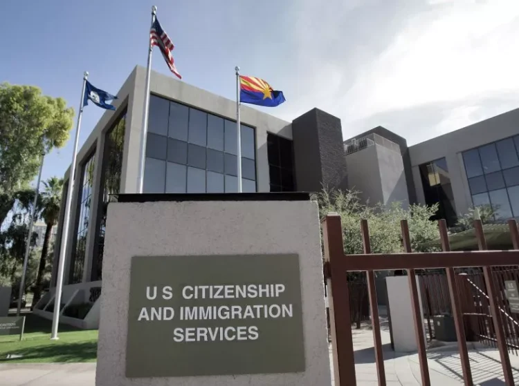 File photo of a U.S. Citizenship and Immigration Services building in Phoenix, Arizona. Matt York/AP