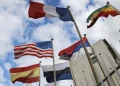 International flags in front of the UNESCO headquarters in Paris in 2017.Jacques Demarthon / AFP - Getty Images file
