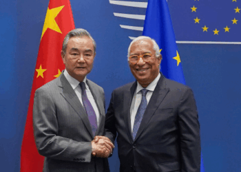 Member of the Political Bureau of the Communist Party of China (CPC) Central Committee and Foreign Minister Wang Yi (L) meets with European Council President Antonio Costa in Brussels, Belgium, July 2, 2025. /Chinese Foreign Ministry
