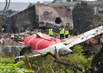 The site of the Air India plane crash in Ahmedabad, India, on June 13.Raju Shinde / Hindustan Times via Getty Images