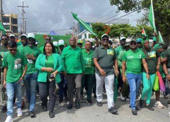 A Partnership for National Unity (APNU) team on Nomination Day (July 14, 2025)