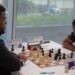 FM Joshua Johnson of Trinidad (L) facing FM Joshua Christie (Jamaica)