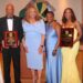Mayor of Highland Park Elsie Foster (3rd from left) and President Jamaica Organization of New Jersey JON-J Board of Trustees Valerie Bailey, are flanked from left by awardees Jacqueline Lewis, Lynval James, Dr. Karren Dunkley, and Elaine Matthews (Photo by Derrick Scott)