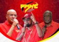 L-R VP Bharrat Jagdeo, President Irfaan Ali and Prime Minister Mark Phillips
