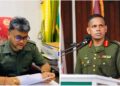 L-R Pt.Ubraj Narine, former Staff Sgt.(GDF) and GDF Head  Brigadier General Omar Khan