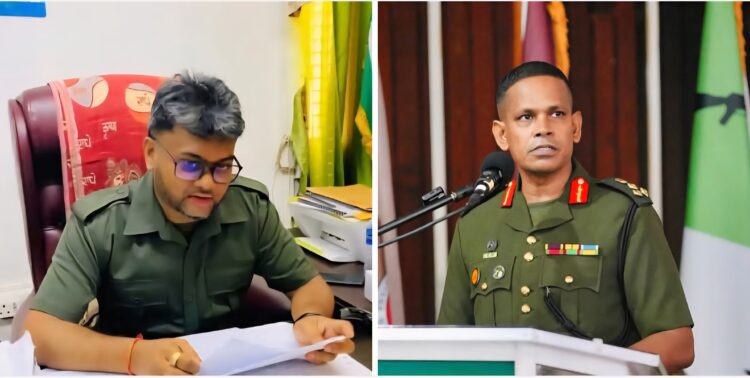 L-R Pt.Ubraj Narine, former Staff Sgt.(GDF) and GDF Head Brigadier General Omar Khan