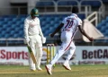 Shamar Joseph celebrating Khawaja wicket