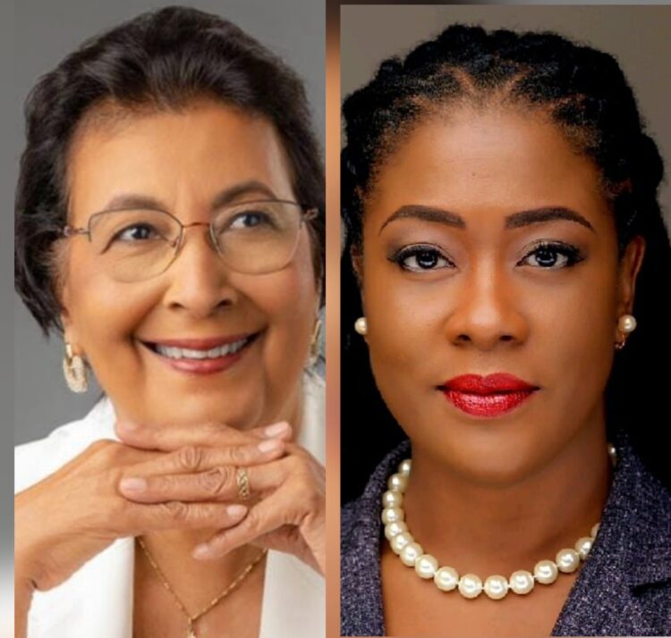 L-R President Jennifer Simons and Leader of Forward Guyana Movement  Amanza Walton-Desir