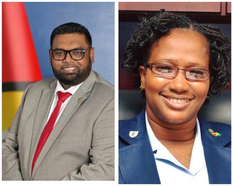 L-R President Irfaan Ali and Annette Ferguson MP
