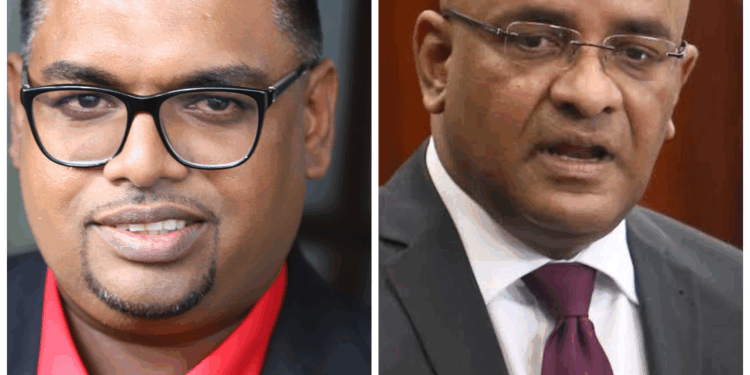 L-R President Irfaan Ali and Vice President Bharrat  Jagdeo