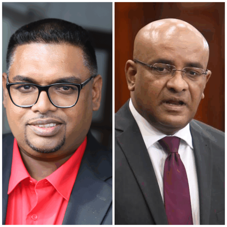 L-R President Irfaan Ali and Vice President Bharrat  Jagdeo