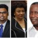 L-R President Irfaan Ali, GECOM Commissioner ret'd Justice Claudette Singh and GTUC General Secretary Lincoln Lewis