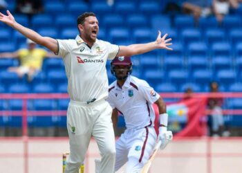 Josh Hazlewood of Australia. Photo by Randy Brooks / AFP
Source: AFP