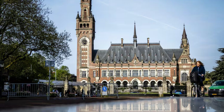 The Peace Palace, which houses the International Court of Justice (ICJ), in The Hague, on May 1, 2024. Remko De Waal/AFP/Getty Images