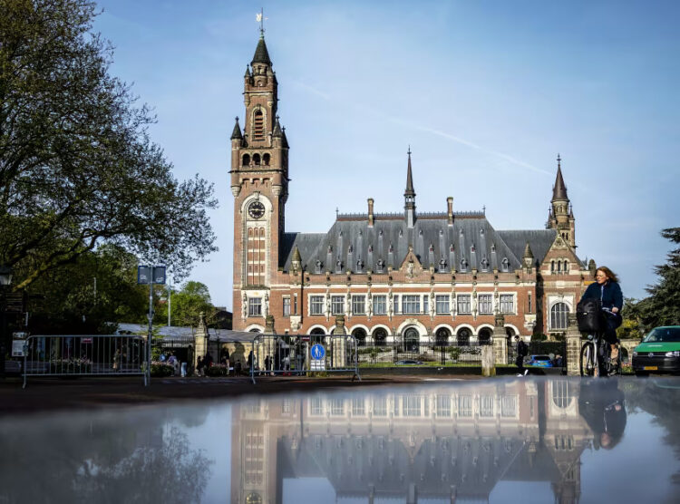 The Peace Palace, which houses the International Court of Justice (ICJ), in The Hague, on May 1, 2024. Remko De Waal/AFP/Getty Images