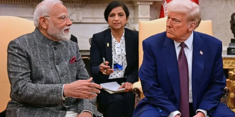 Donald Trump met Indian PM Narendra Modi in the Oval Office in February