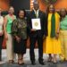 Mayor Elsie Foster along with Middlesex County Commissioners Charles Kenny, Clara Azcona Barber, and County Surrogate Claribel Cortes