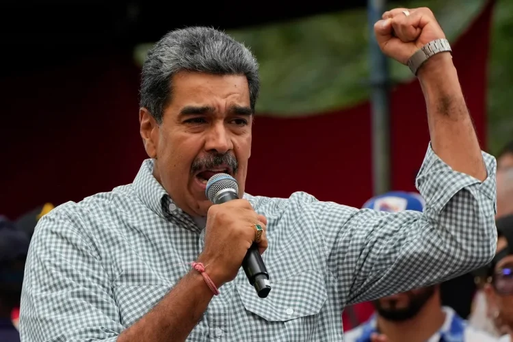 Venezuela's President Nicolas Maduro speaks during a press conference with international media at Hotel Eurobuilding in Caracas on September 15, 2025. Federico Parra/Getty Images