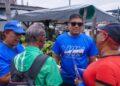 Azruddin Mohamed on a outreach in Wakenaam (Team Mohamed photo)