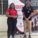 2025 National Junior Chess Championship qualifier Winner Kyle Couchman with Rouge Salon and Spa's Pritima Balgobin
