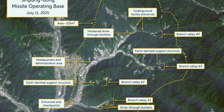 Overview of the Sinpung-dong Missile Operating Base.CSIS/Beyond Parallel/Planet 2025
