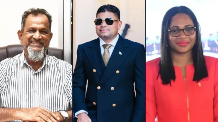 From left: Nazar Mohamed, Azruddin Mohamed and Mae Thomas (News Room photo)