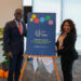 Dr. Armstrong Alexis, Deputy Secretary-General of CARICOM and Dr. Lisa Indar, ED, CARPHA during the unveiling at the Strategic Plan 2025-2030 Launch in Georgetown, Guyana