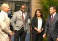 (L-R) Mr. Ian Ho-A-Shu, Senior Health Specialist, IDB; Mr Julian Belgrave, IDB Country Representative for Trinidad & Tobago; Dr. Lisa Indar, Executive Director, CARPHA and Dr. the Honourable Lackram Bodoe, Minister of Health of Trinidad and Tobago following the Opening Ceremony of the Workshop.