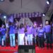 Forward Guyana Movement leaders on stage. Final Rally at Burnham Court August 30, 2025