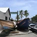 Fishing boat lie in the middle of the street for protection from Hurricane Beryl, Kingston JA. Collin Reid
