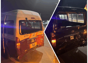 Vehicles escorting ballot boxes that were in accident last evening August 22, 2025