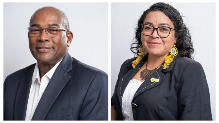 L-R AFC Presidential Candidate Nigel Hughes, and Prime Ministerial Candidate Laura George