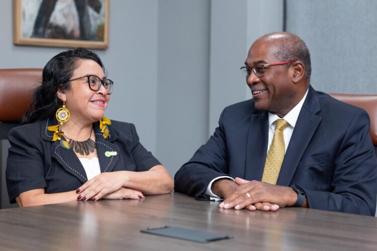 L-R AFC Prime Ministerial Candidate Laura George and Presidential Candidate, Attorney-at-Law Nigel Hughes
