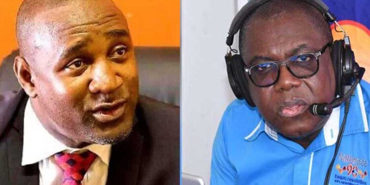 PNP General Secretary Dr. Dayton Campbell and Nationwide News Network Principal broadcaster Cliff Hughes