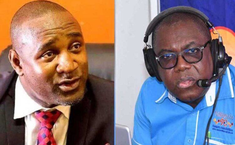 PNP General Secretary Dr. Dayton Campbell and Nationwide News Network Principal broadcaster Cliff Hughes