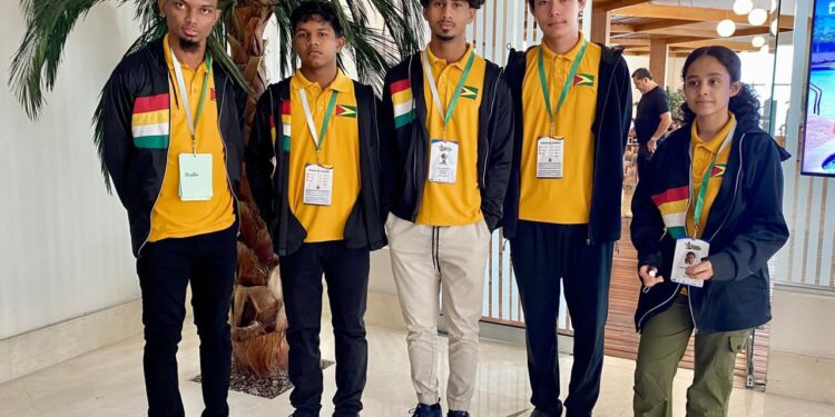 (L-R) FM Anthony Drayton, Sachin Pitamber, Kyle Couchman, Alexander Zhang, Aditi Joshi