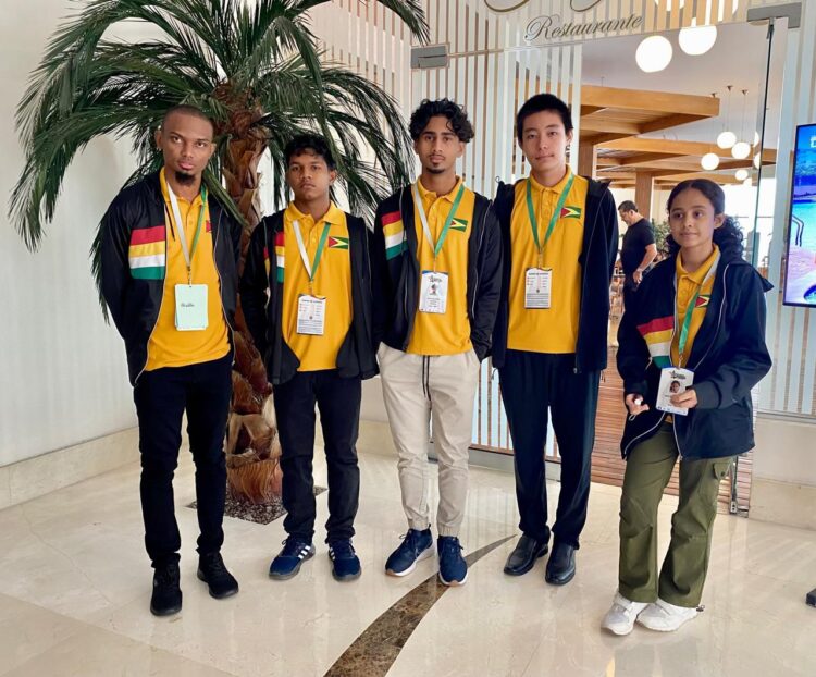 (L-R) FM Anthony Drayton, Sachin Pitamber, Kyle Couchman, Alexander Zhang, Aditi Joshi