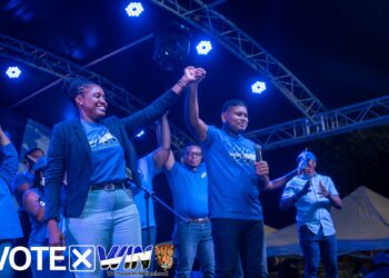 L-R WIN Prime Ministerial Candidate Tabitha Sarabo-Halley and Azruddin Mohamed